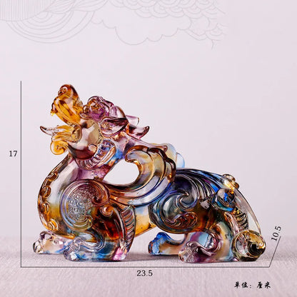 Colored glaze Ornaments mythical wild animal brave troops keep away evil spirits ward off evil spirits