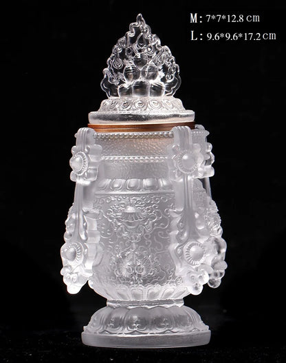 Colored glaze eight auspicious wishful auspicious vase longevity mani bottle Tibetan Buddhist practice instruments Buddhist alta