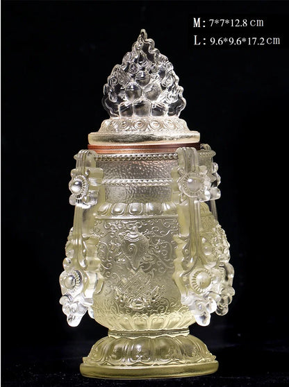 Colored glaze eight auspicious wishful auspicious vase longevity mani bottle Tibetan Buddhist practice instruments Buddhist alta