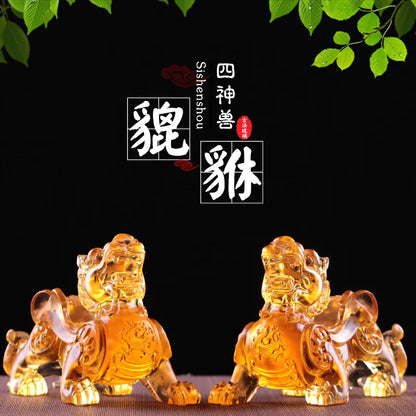 Colored glaze four sacred beasts mythical wild animal brave troops keep away evil spirits ward off evil spirits