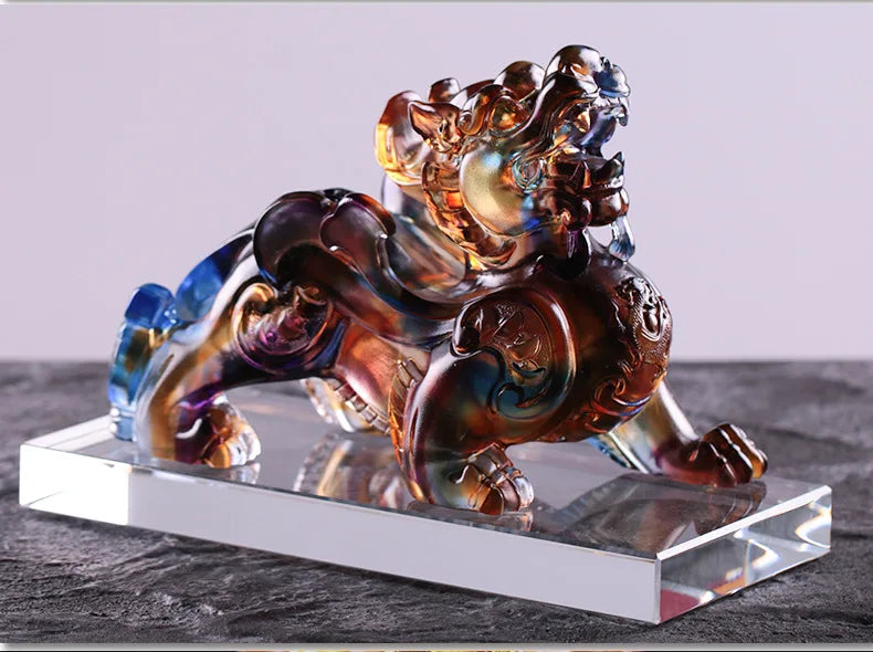 Colored glaze four sacred beasts mythical wild animal brave troops keep away evil spirits ward off evil spirits