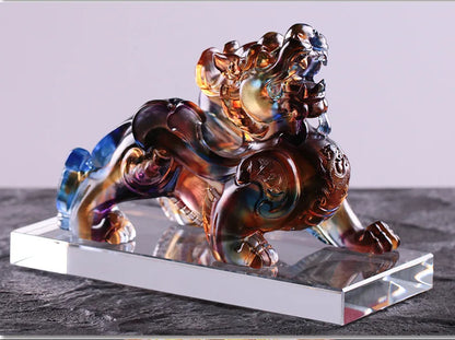 Colored glaze four sacred beasts mythical wild animal brave troops keep away evil spirits ward off evil spirits
