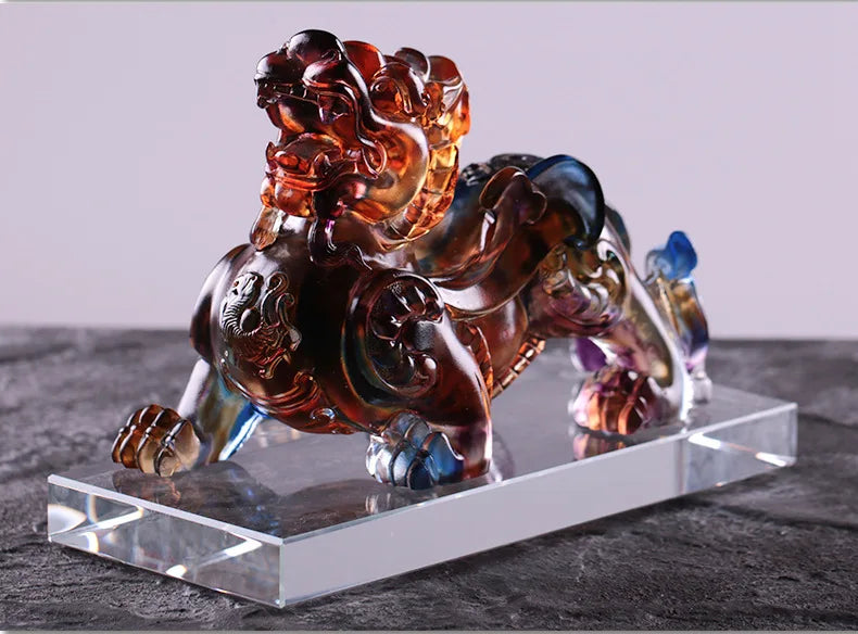 Colored glaze four sacred beasts mythical wild animal brave troops keep away evil spirits ward off evil spirits