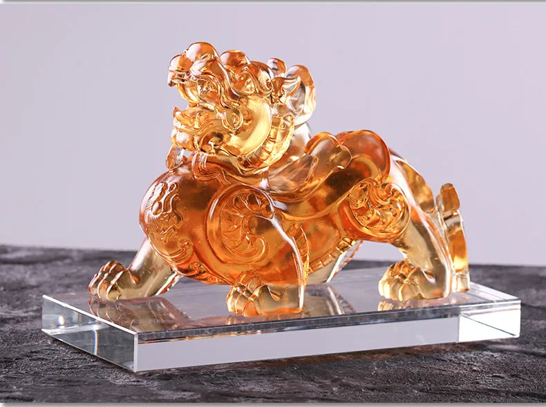 Colored glaze four sacred beasts mythical wild animal brave troops keep away evil spirits ward off evil spirits