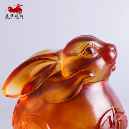 Colored glaze rich rabbit ornaments crafts 12 Chinese Zodiac Signs birthday present