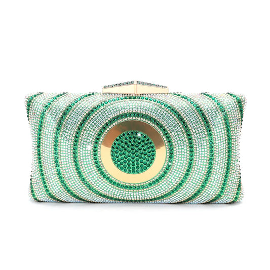 Colorful Circle Pattern Birthday Gift Girl Bags Woman Wedding Bridal Dinner Purse Diamond Evening Bag Crystal Party Prom Handbag