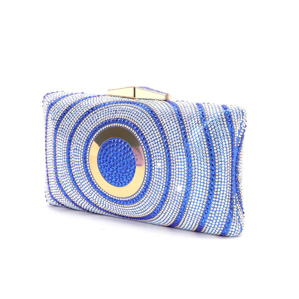 Colorful Circle Pattern Birthday Gift Girl Bags Woman Wedding Bridal Dinner Purse Diamond Evening Bag Crystal Party Prom Handbag