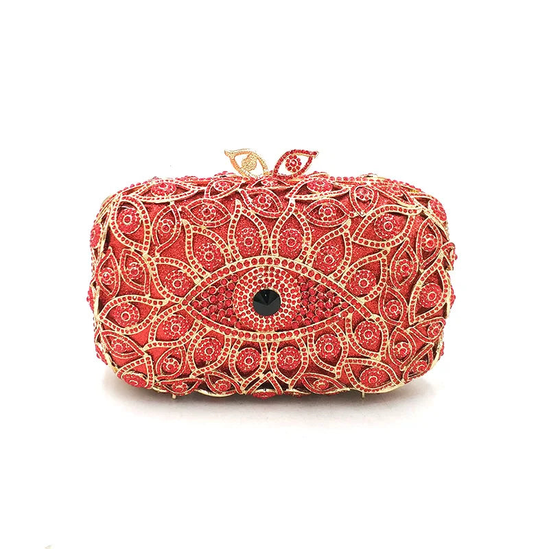 Colorful Evil Eyes Woman Crystal Clutch Bags For Female Party Banquet Cocktail Diamond Evening Purse Lady Luxury Fashion Handbag
