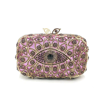 Colorful Evil Eyes Woman Crystal Clutch Bags For Female Party Banquet Cocktail Diamond Evening Purse Lady Luxury Fashion Handbag
