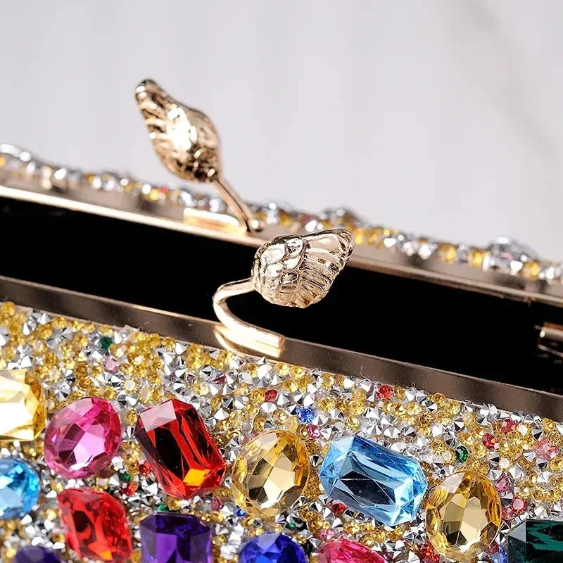 Colorful Handbag for Women Party Wedding Purses Luxury Designer Crossbody Bag 2024 Brands Phone Bag Jewel Diamond Clutch Evening