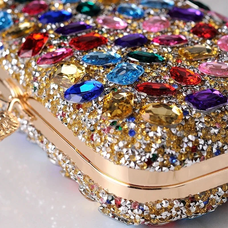 Colorful Handbag for Women Party Wedding Purses Luxury Designer Crossbody Bag 2024 Brands Phone Bag Jewel Diamond Clutch Evening