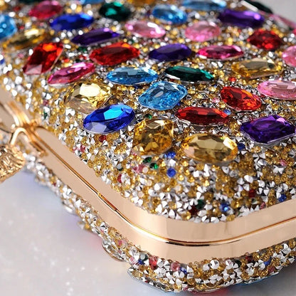 Colorful Handbag for Women Party Wedding Purses Luxury Designer Crossbody Bag 2024 Brands Phone Bag Jewel Diamond Clutch Evening