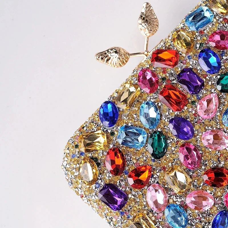Colorful Handbag for Women Party Wedding Purses Luxury Designer Crossbody Bag 2024 Brands Phone Bag Jewel Diamond Clutch Evening