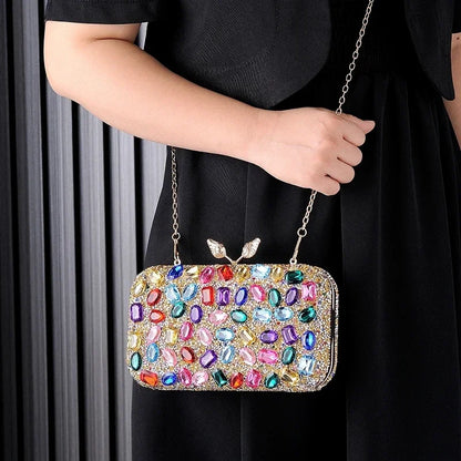 Colorful Handbag for Women Party Wedding Purses Luxury Designer Crossbody Bag 2024 Brands Phone Bag Jewel Diamond Clutch Evening