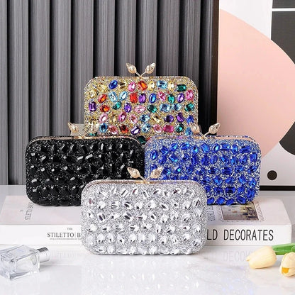 Colorful Handbag for Women Party Wedding Purses Luxury Designer Crossbody Bag 2024 Brands Phone Bag Jewel Diamond Clutch Evening