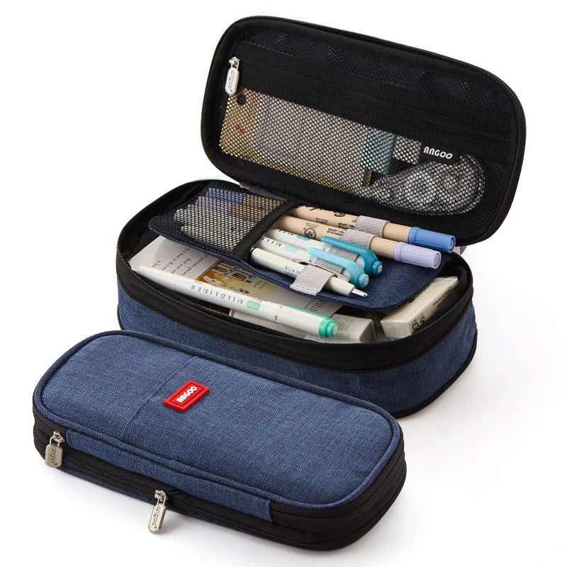 Colorful Large Storage Pencil Case Pen Bag with Zipper Big Capacity Pouch Organizer for Office Travel Holder Box