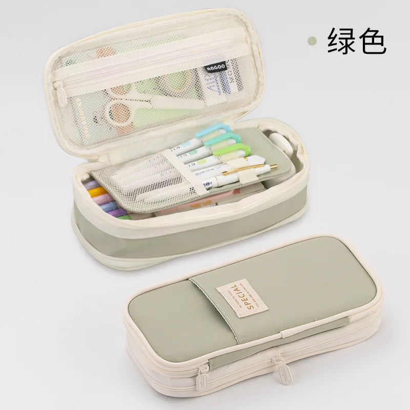 Colorful Large Storage Pencil Case Pen Bag with Zipper Big Capacity Pouch Organizer for Office Travel Holder Box