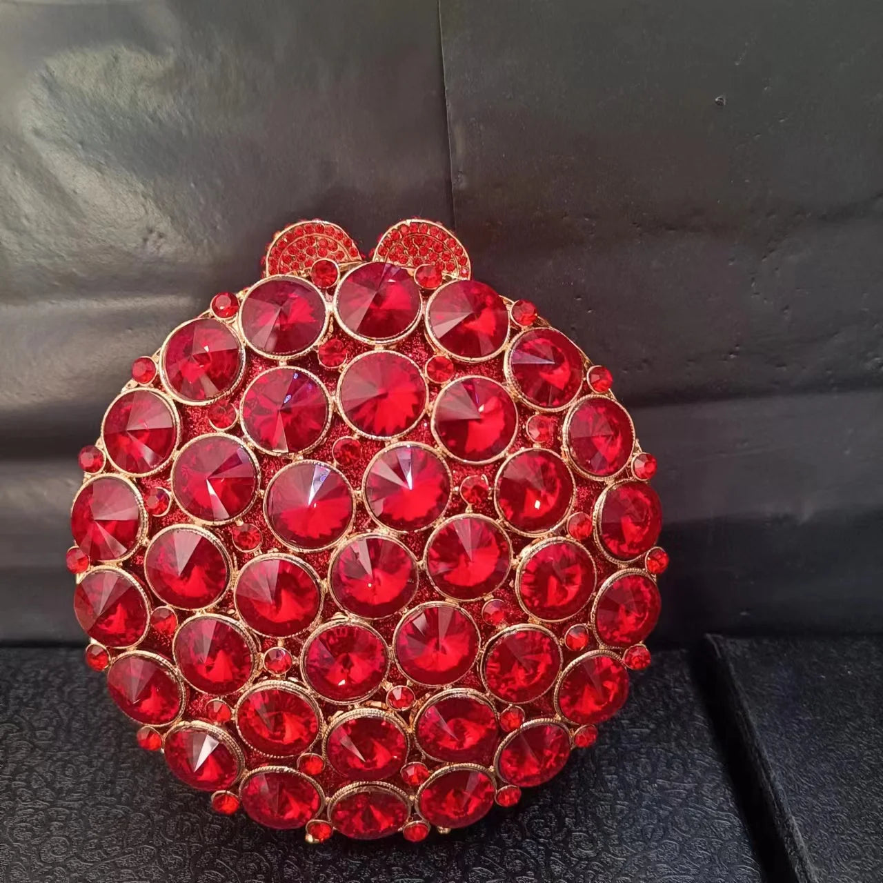 Colorful Round Toted Banquet Dinner Clutches Women Crystal Diamond Party Handbag Bling Stone Purse Wedding Bridal Evening Bag