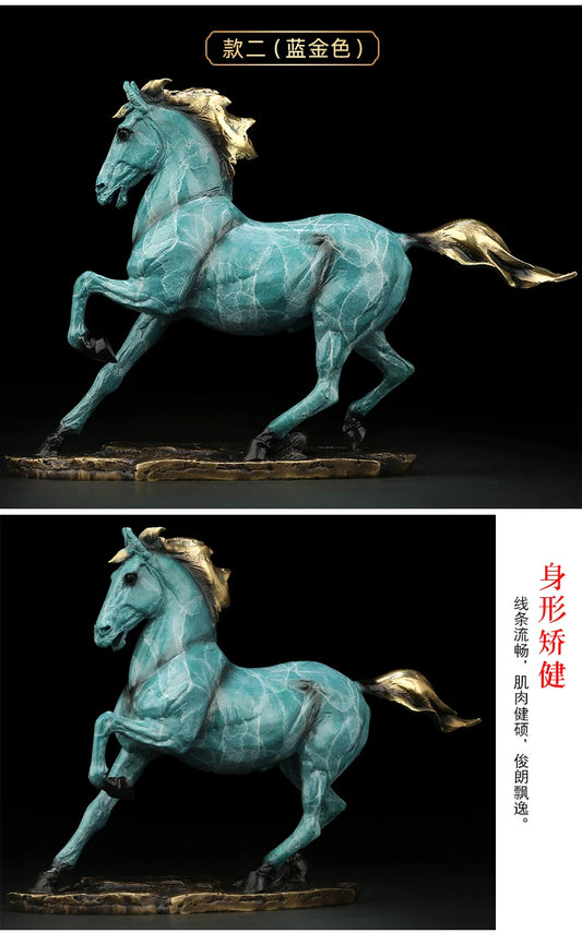 Colorful copper Horse statue placed pieces of Feng Shui home decoration decoration hotel office family decoration accessories