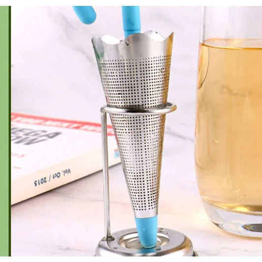 Colors Umbrella Shape Tea Infuser Silicone Stainless Steel Herbal Spice Strainer Filter Mesh Tea Maker Teapot Tool Teaweare