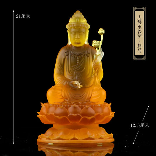 Coloured Glaze Eight Patronus Zodiac Buddha Manjusri Boddisattva Samantabhadra Buddha Statue Ornament Buddhist Hall Worship