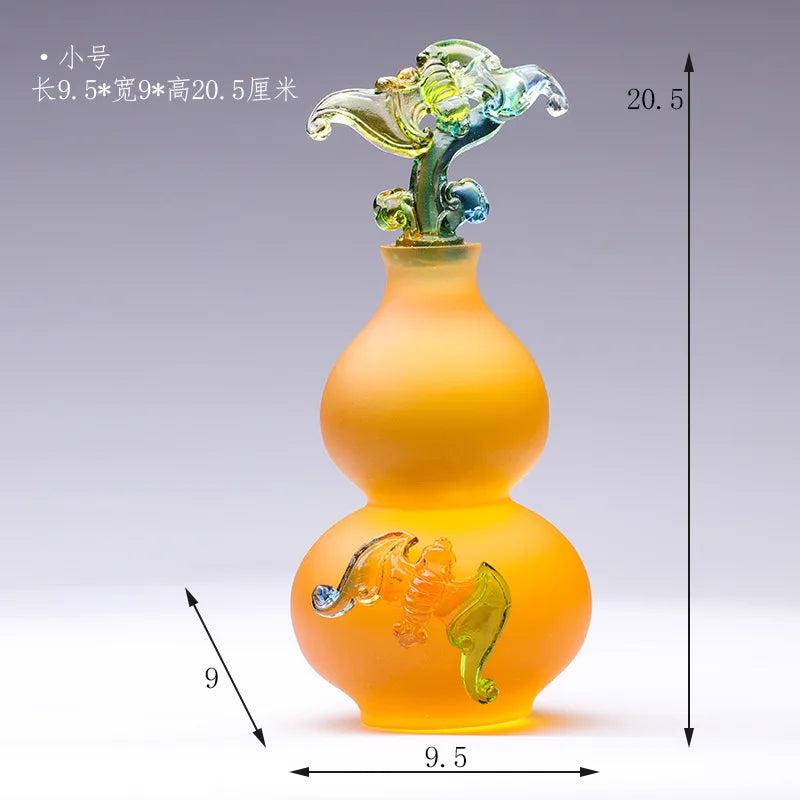 Coloured Glaze Gourd Ornament Meaning Longevity Healthy Body Elder Birthday Gift