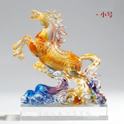 Coloured Glaze Horse Ornament Crafts Decoration Gift