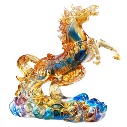 Coloured Glaze Horse Ornament Crafts Decoration Gift