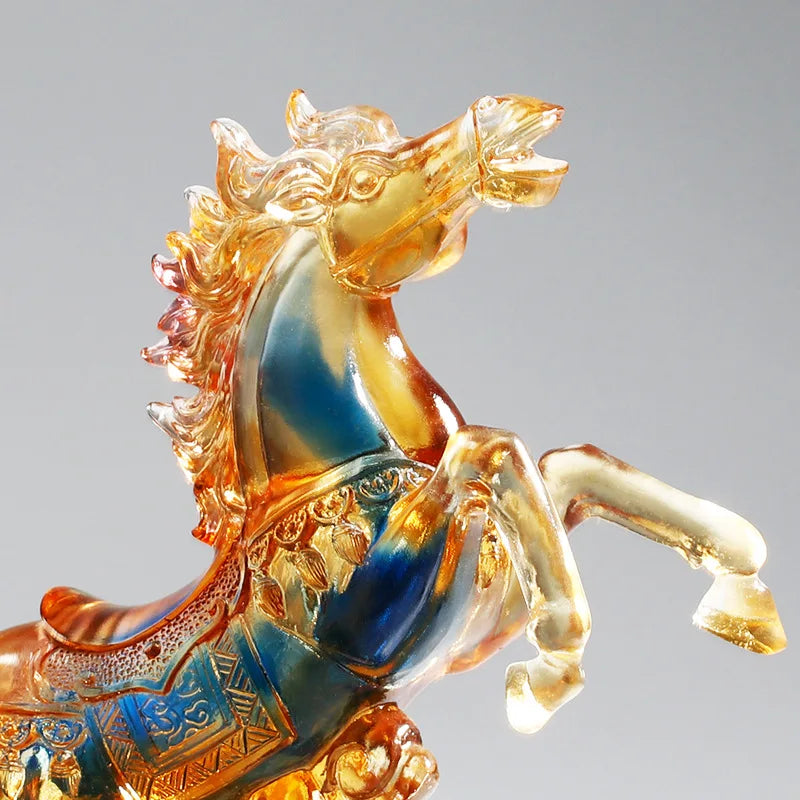 Coloured Glaze Horse Ornament Crafts Decoration Gift