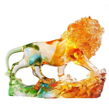 Coloured Glaze Lion Ornament Home Decorations Crafts Gift King Style
