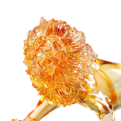 Coloured Glaze Lion Ornament Home Decorations Crafts Gift King Style