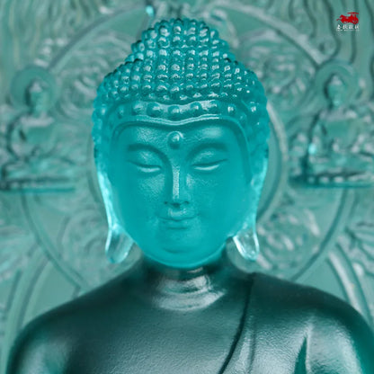 Coloured Glaze  Medicine Buddha Ornament Buddhism Statue Of King Of Light Worship At Home Crafts