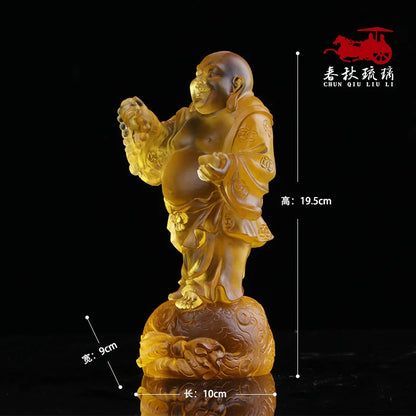 Coloured Glaze Pot Belly Maitreya Buddha Shakyamuni  Cloth Bag Monk Worship Home Decoration Buddha Of The Future Supplies Temple