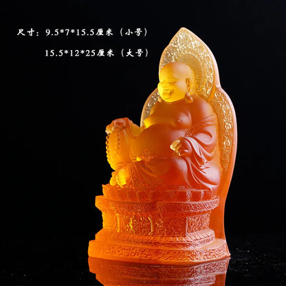 Coloured Glaze Pot Belly Maitreya Buddha Shakyamuni  Cloth Bag Monk Worship Home Decoration Buddha Of The Future Supplies Temple