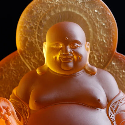 Coloured Glaze Pot Belly Maitreya Buddha Shakyamuni  Cloth Bag Monk Worship Home Decoration Buddha Of The Future Supplies Temple