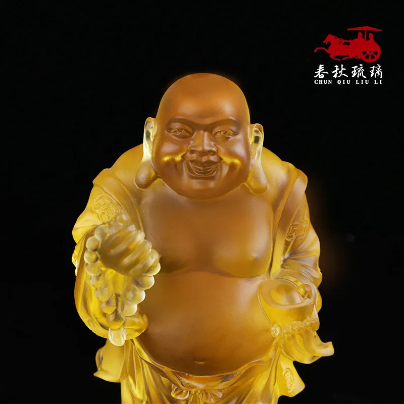 Coloured Glaze Pot Belly Maitreya Buddha Shakyamuni  Cloth Bag Monk Worship Home Decoration Buddha Of The Future Supplies Temple
