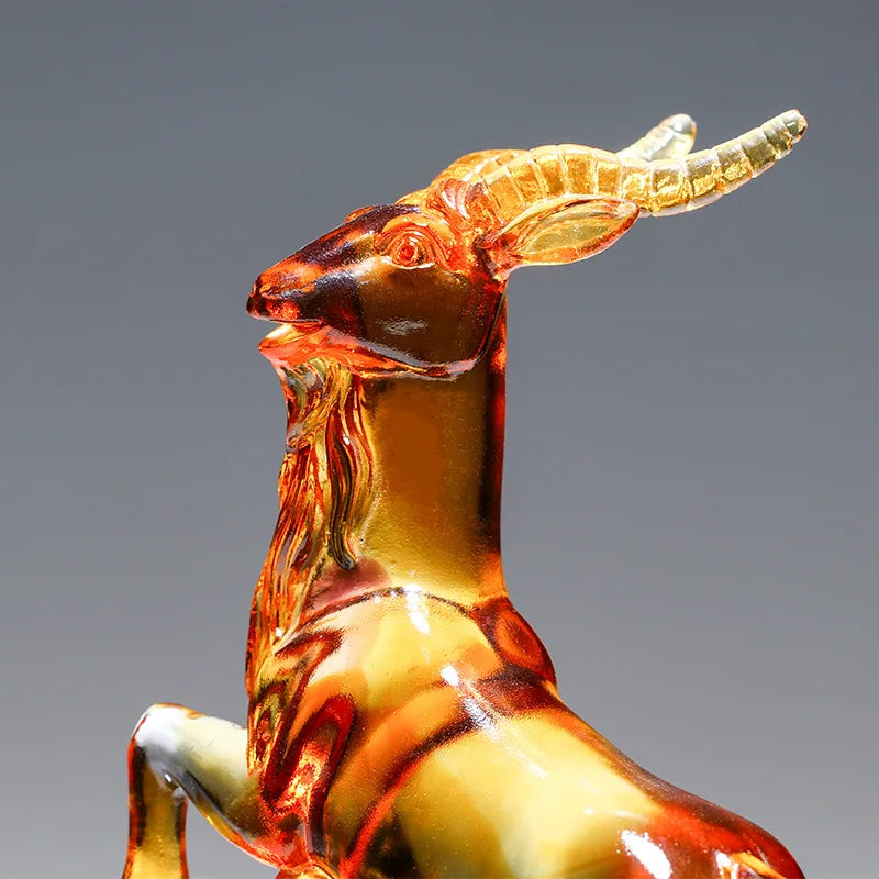 Coloured Glaze Sheep Ornament Gift Sanyang Kaitai Auspicious Crafts Home Decoration
