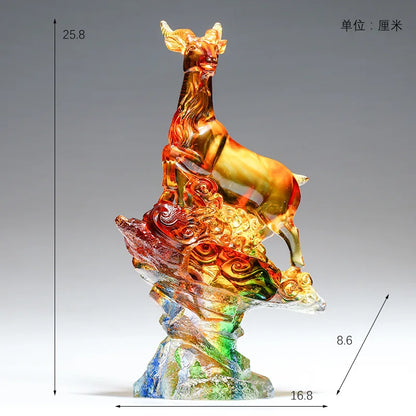 Coloured Glaze Sheep Ornament Gift Sanyang Kaitai Auspicious Crafts Home Decoration