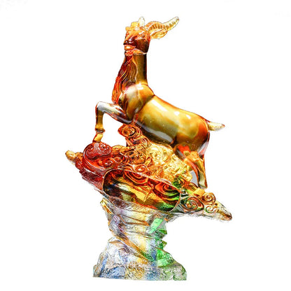 Coloured Glaze Sheep Ornament Gift Sanyang Kaitai Auspicious Crafts Home Decoration