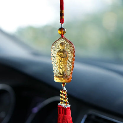 Coloured glaze Amitabha Car pendant Glass Buddha The Buddha of Infinite Light Statue Ornaments gift Crafts
