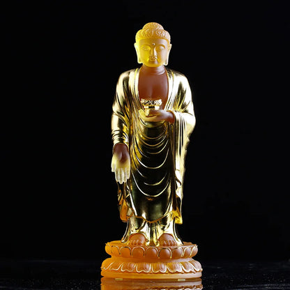 Coloured glaze Amitabha Worship Standing Ornament Crafts