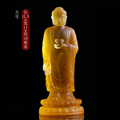 Coloured glaze Amitabha Worship Standing Ornament Crafts