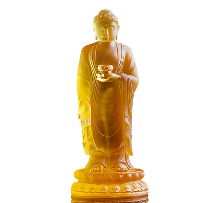 Coloured glaze Amitabha Worship Standing Ornament Crafts