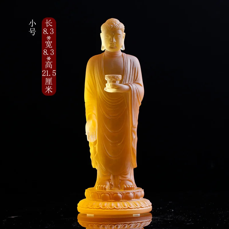Coloured glaze Amitabha Worship Standing Ornament Crafts