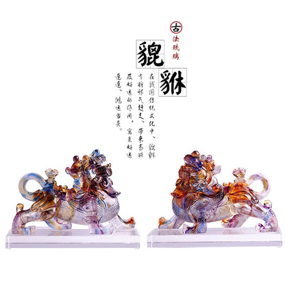 Coloured glaze Brave Troops Ornament pixiu Fortune Array