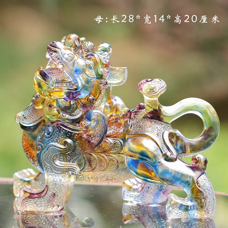 Coloured glaze Brave Troops Ornament pixiu Fortune Array