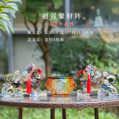 Coloured glaze Brave Troops Ornament pixiu Fortune Array