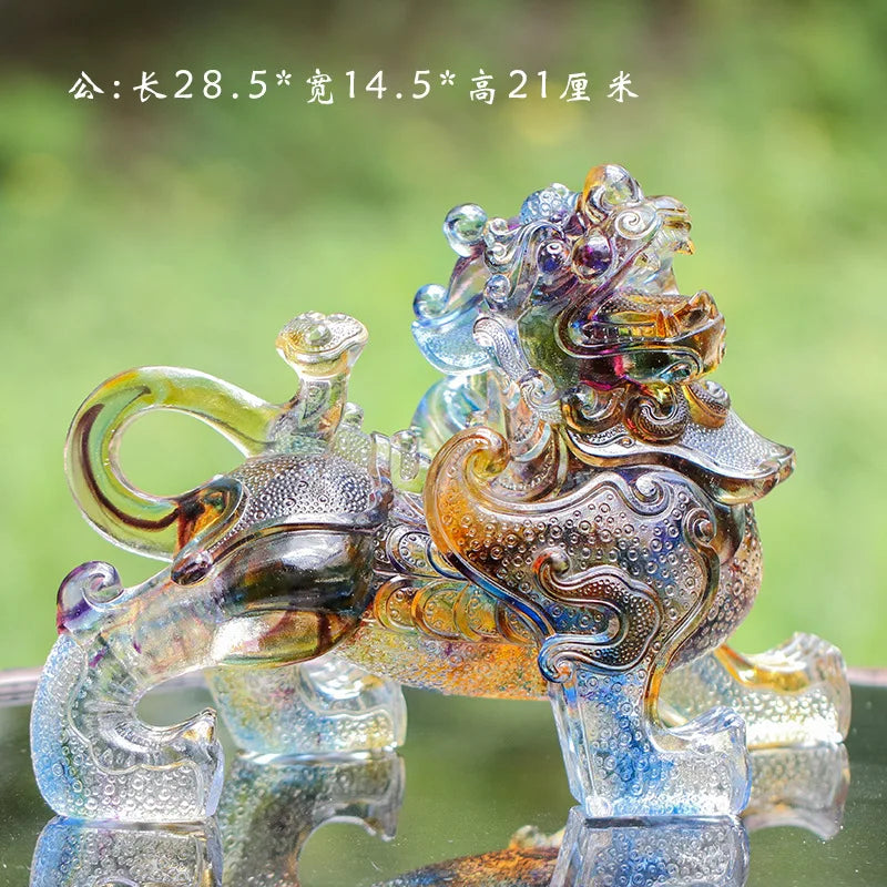 Coloured glaze Brave Troops Ornament pixiu Fortune Array