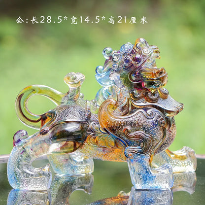 Coloured glaze Brave Troops Ornament pixiu Fortune Array