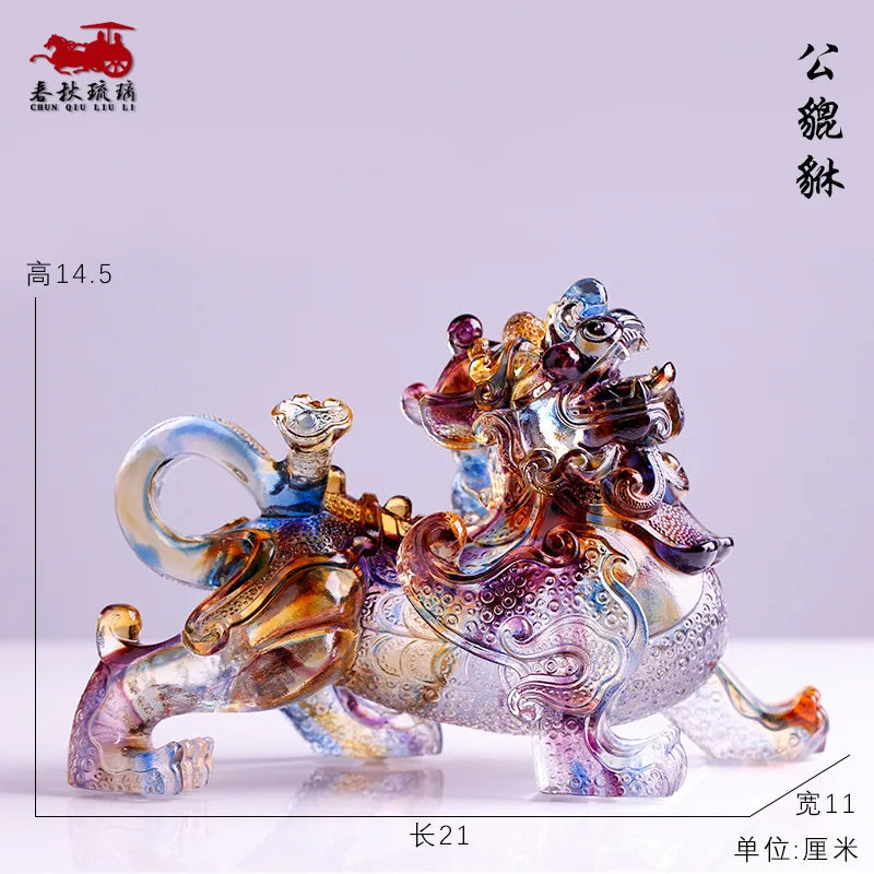 Coloured glaze Brave Troops Ornament pixiu Fortune Array